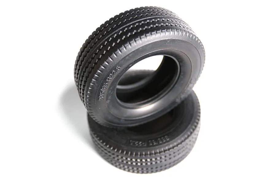 Tamiya 1/14 1.7&amp;quot; Truck Front Hard Rubber Tyres 2Pcs image 34218