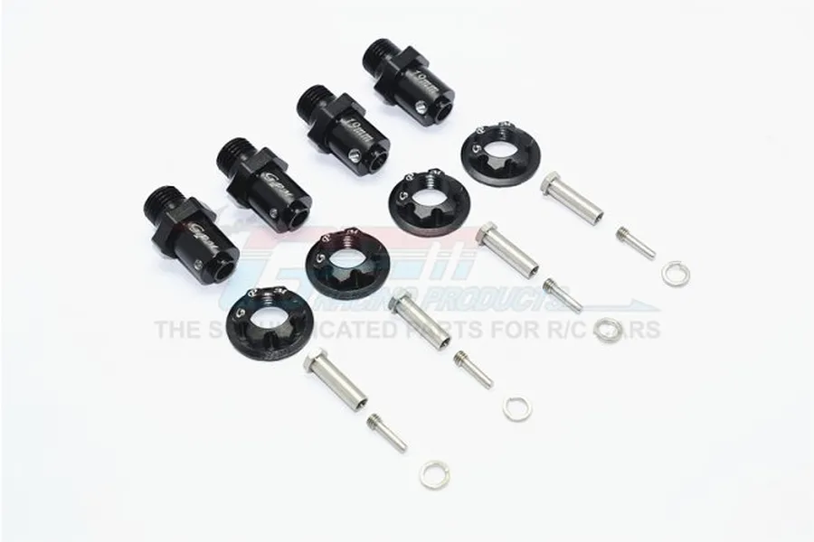 GPM Black Aluminium TRX-4 17mm Hexes (19mm Thick) 4Pcs w/ Hardware image 34242