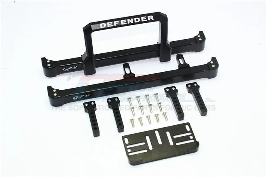 GPM Black Aluminium TRX-4 Front &amp;amp; Rear Bumper w/ Winch Mount Plate image 34266