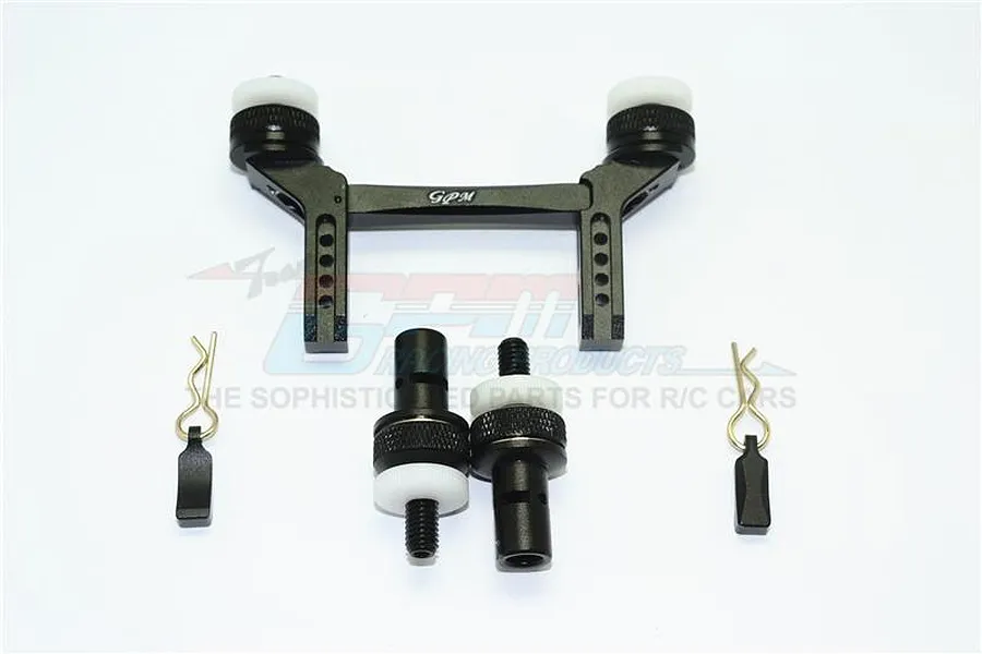 GPM Black Aluminium TRX-4 Front &amp;amp; Rear Magnetic Body Mount Set image 34307