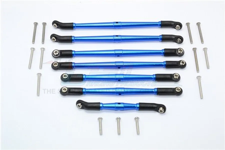 GPM Blue Aluminium TRX-4 Complete Turnbuckle Set 7Pcs Set image 34316