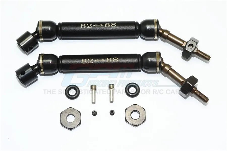 GPM Steel &amp;amp; Black Aluminium Traxxas Slash/Stampede 4x4 Rear Universal Drive Shafts 2Pcs w/ 12mm Hexs image 34368