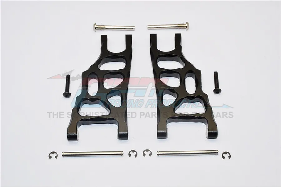 GPM Black Aluminium Stampede 2WD Front Lower Suspension Arms 2Pcs w/ Pins image 34388