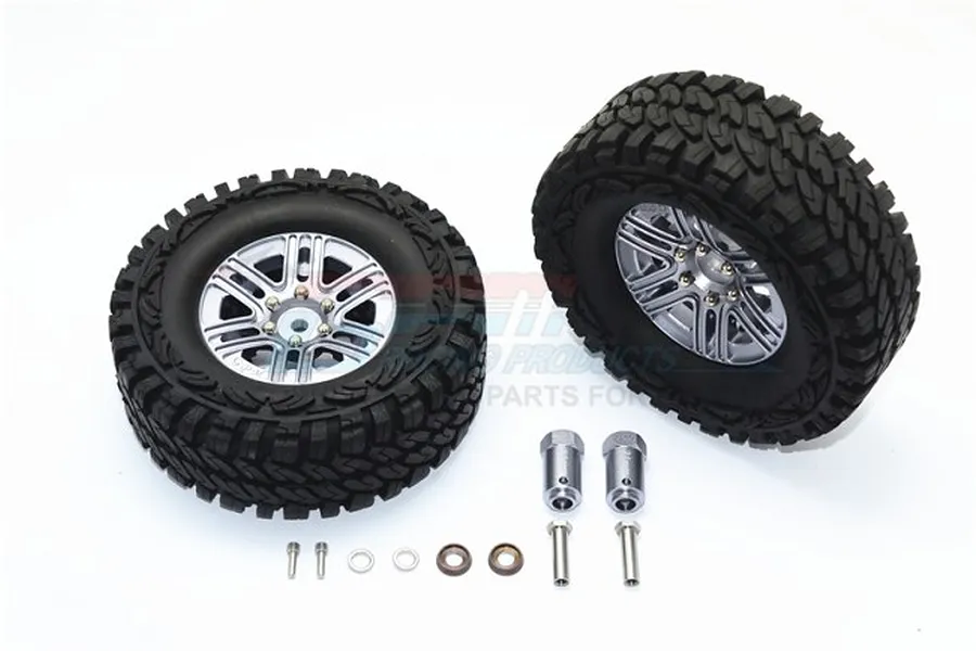 GPM Gunmetal Aluminium TRX-4 +23mm Hex Adapter Widener Set w/ Off Road Wheels 2Pcs image 34588