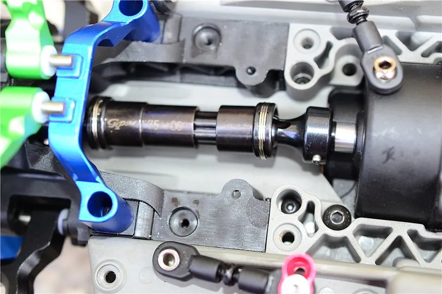 GPM Blue Aluminium Traxxas E-Revo VXL 2.0 Front &amp;amp; Rear Centre Drive Shafts 2Pcs image 34640