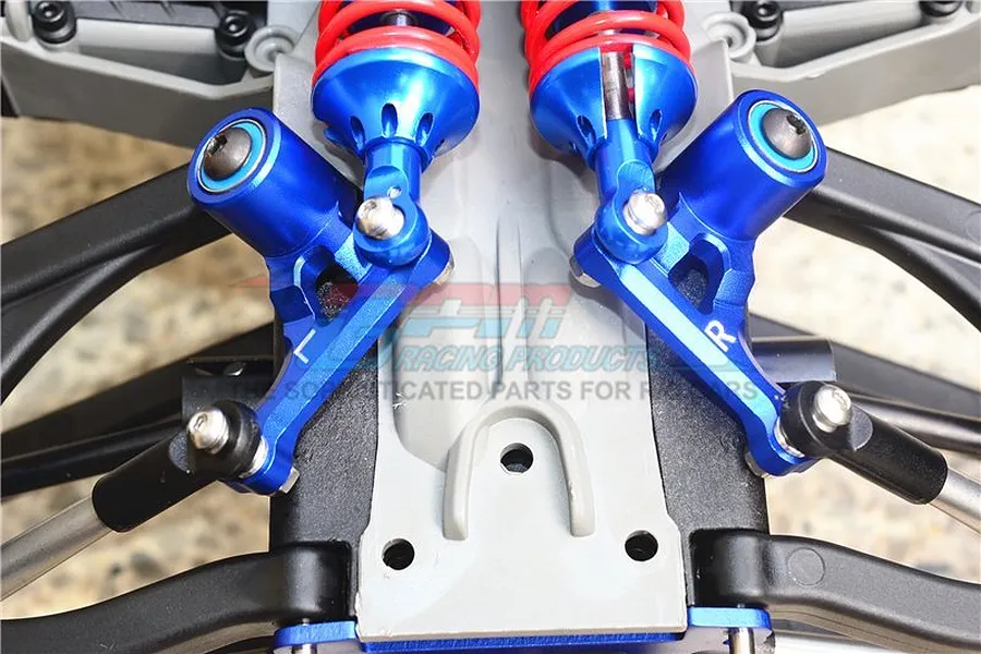 GPM Blue Aluminium E-Revo 2.0 Rear Suspension Rocker Arm 2Pcs image 2