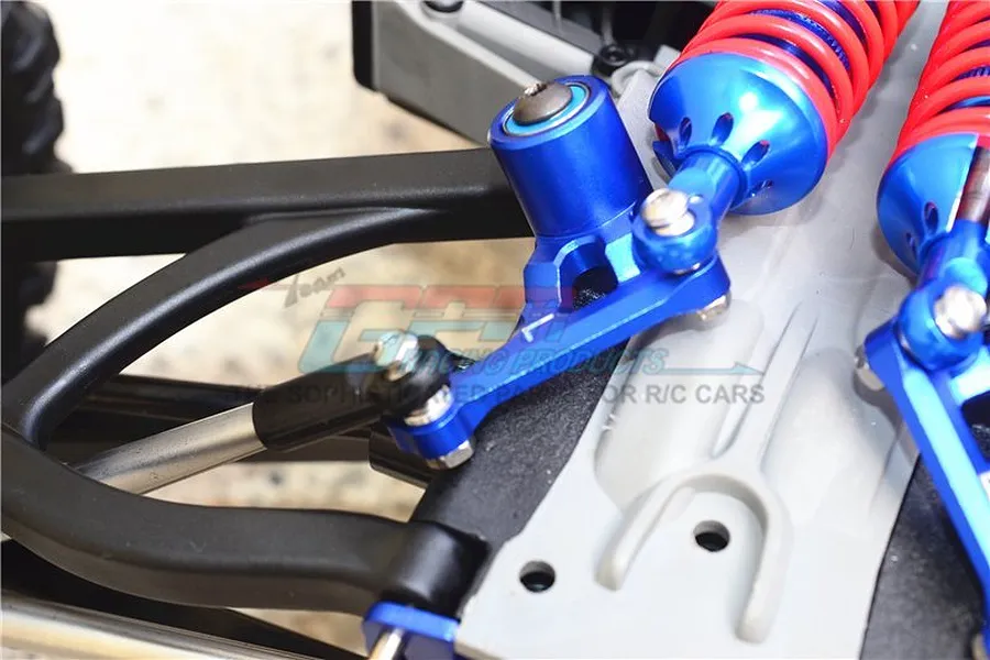 GPM Blue Aluminium E-Revo 2.0 Rear Suspension Rocker Arm 2Pcs image 3
