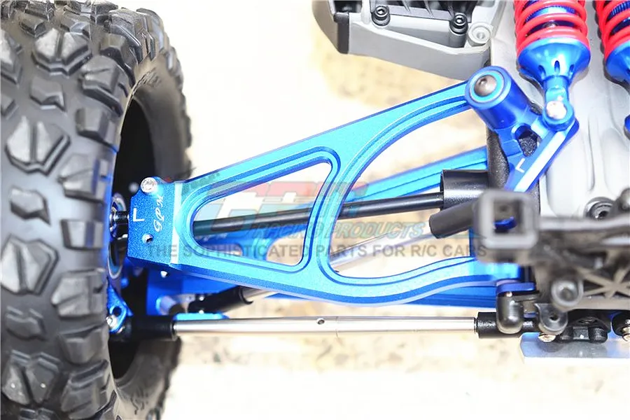 GPM Blue Aluminium E-Revo 2.0 Rear Upper Suspension Arms 2Pcs w/ Hardware image 34827