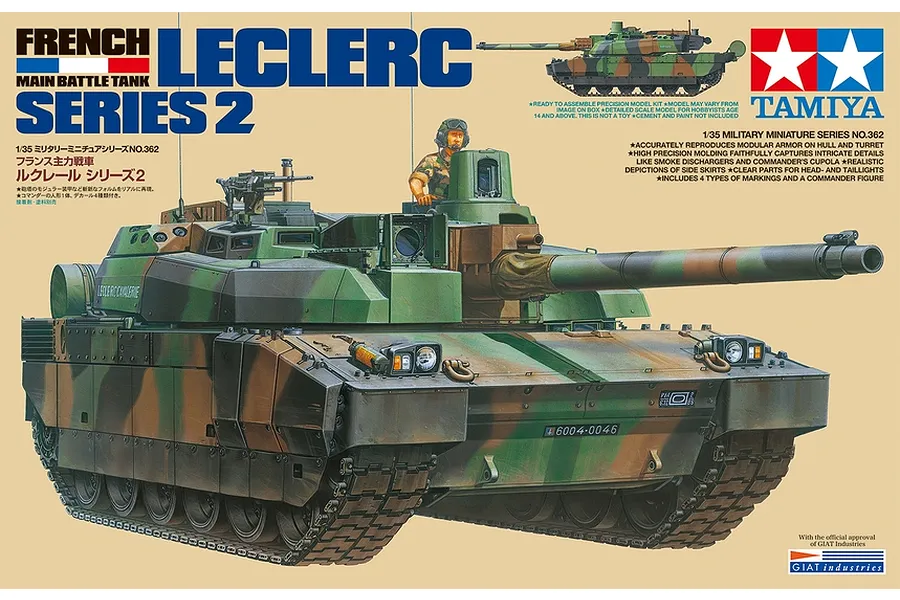 Tamiya 1/35 French LECLERC Series 2 Main Battle Tank Scaled Plastic Model Kit image 34881