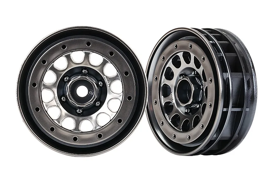 Traxxas TRX-4 Method 105 1.9&amp;quot; Black Chrome Rims 2Pcs image 35049