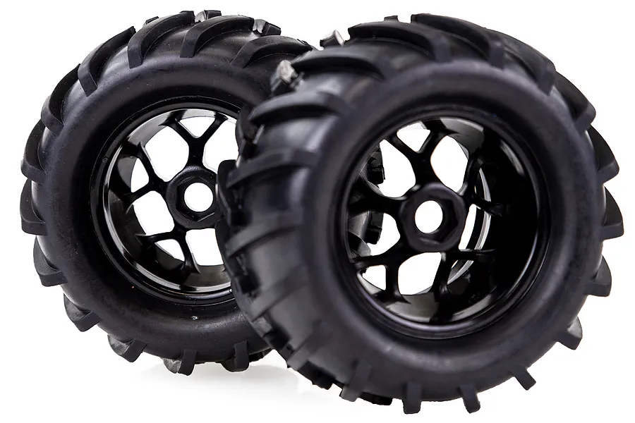 HSP 3.5&amp;quot; Off Road Tyres on Black Rims - Wheels 2Pcs image 35103