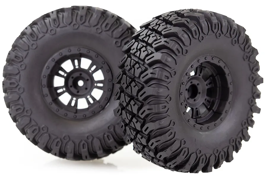 HSP 2.2&amp;quot; Soft Off Road Tyres on Black Rims - Glued Wheels 2Pcs image 35111