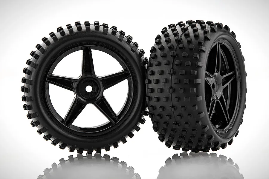 HSP 2.3&amp;quot; Rear Buggy Tyres on Black Rims - Wheels 2Pcs image 35151