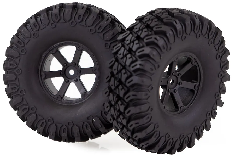 HSP 1.9&amp;quot; Boxer Soft Off Road Tyres on Black Rims - Wheels 2Pcs image 35153