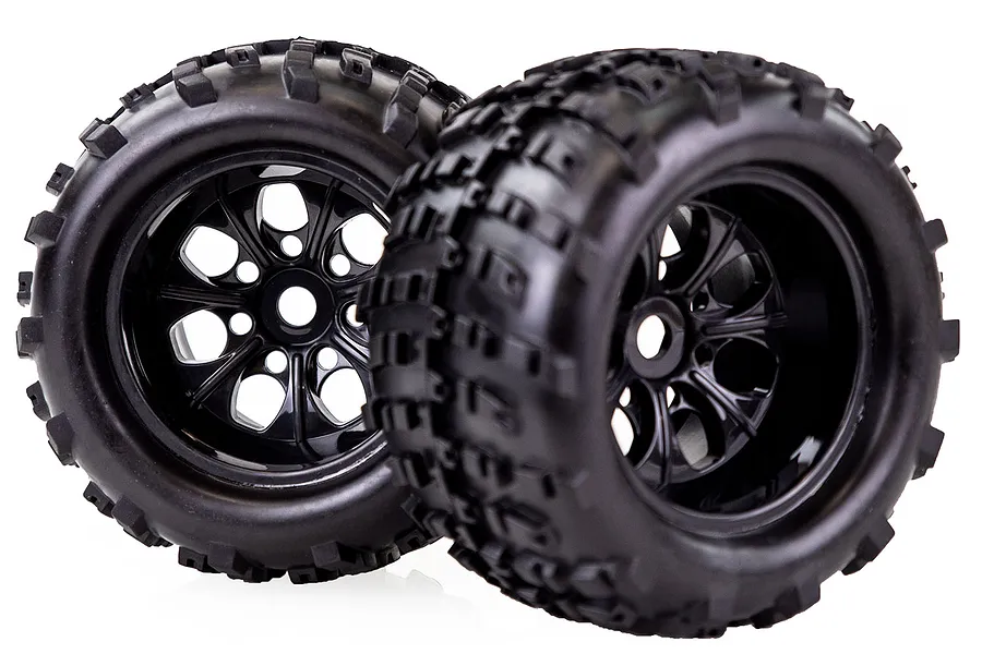 HSP 3.8&amp;quot; Off Road Tyres on Black Rims - Wheels 2Pcs image 35154