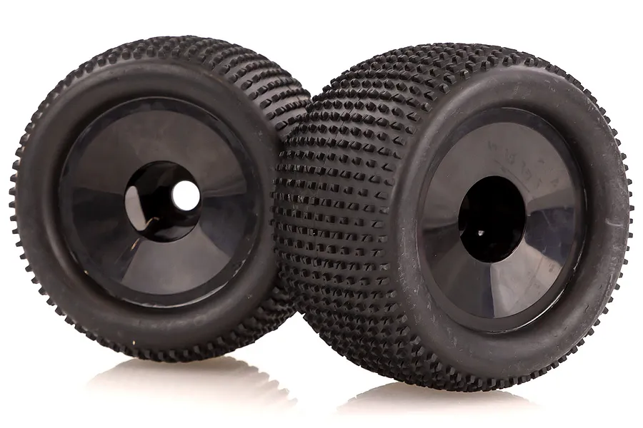 HSP 3.3&amp;quot; Off Road Tyres on Black Rims - Truggy Wheels 2Pcs image 35156