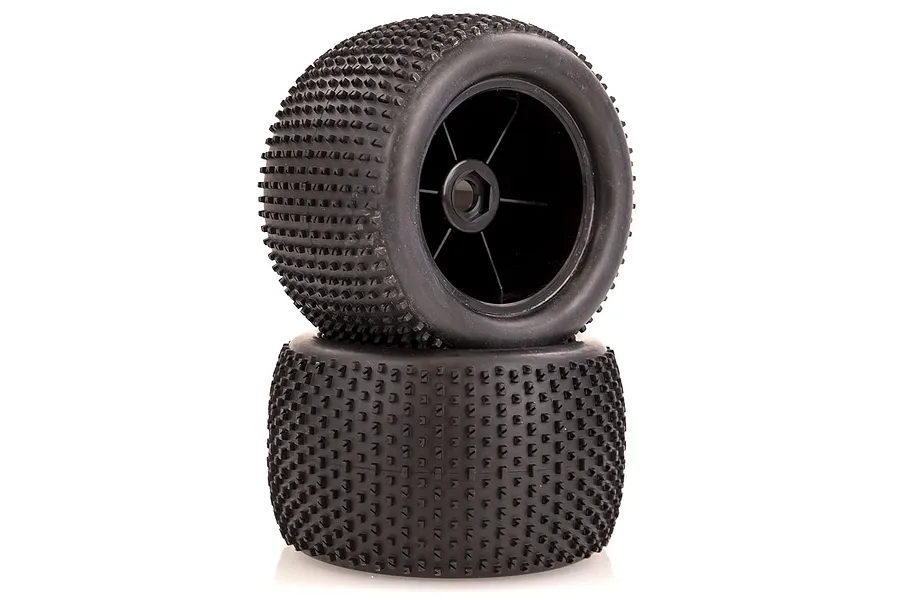 HSP 3.3&amp;quot; Off Road Tyres on Black Rims - Truggy Wheels 2Pcs image 35157
