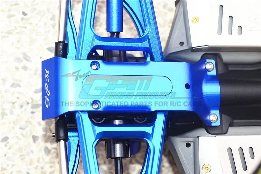 GPM Blue Aluminium E-Revo VXL 2.0 Rear Skid Plate Set image 2