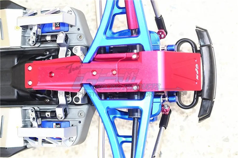 GPM Blue Aluminium E-Revo VXL 2.0 Front Skid Plate Set image 2