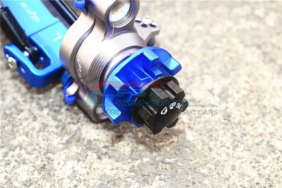 GPM Blue Aluminium E-Revo VXL 2.0 17mm Clawed Wheel Hexes Adapters 2Pcs w/ Grub Screw &amp;amp; Wheel Nuts image 35584