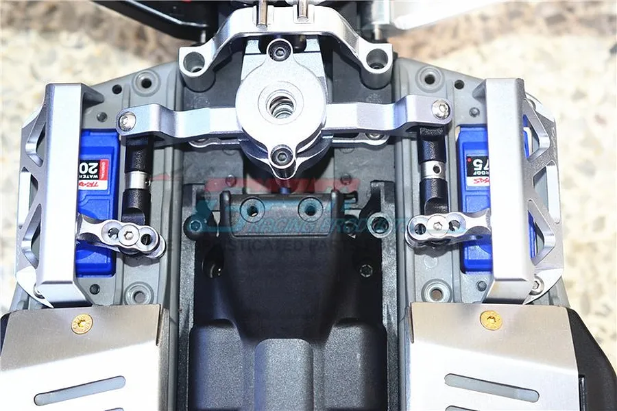 GPM Blue Aluminium E-Revo VXL 2.0 25T Servo Horn &amp;amp; Steering Linkages 2Pcs image 35608