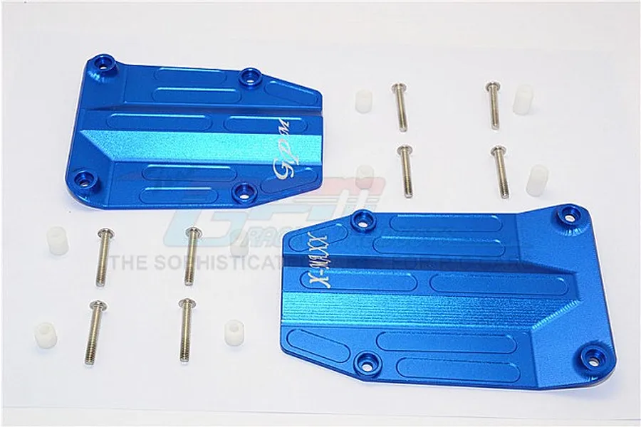 GPM Blue Aluminium X-Maxx Centre Skid Plate 2Pcs image 35674