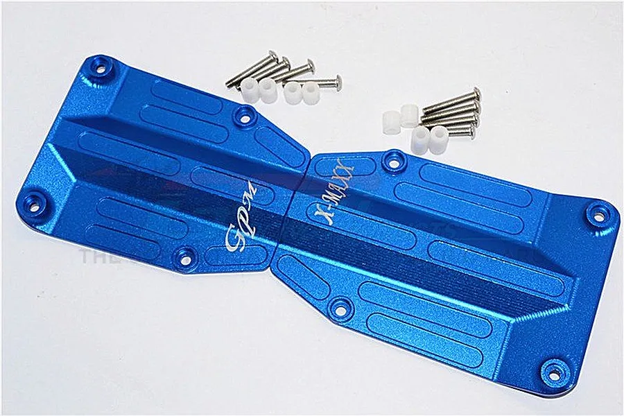 GPM Blue Aluminium X-Maxx Centre Skid Plate 2Pcs image 35675