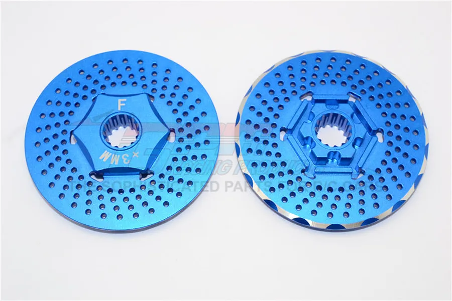 GPM Blue Aluminium 24mm Front Claw Wheel Hex w/ 3mm Offset 2Pcs image 35710