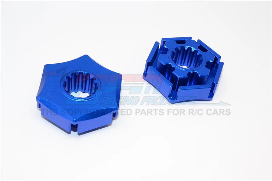 GPM Blue Aluminium 24mm Claw Wheel Hexes w/ 3mm Offset 2Pcs image 35712