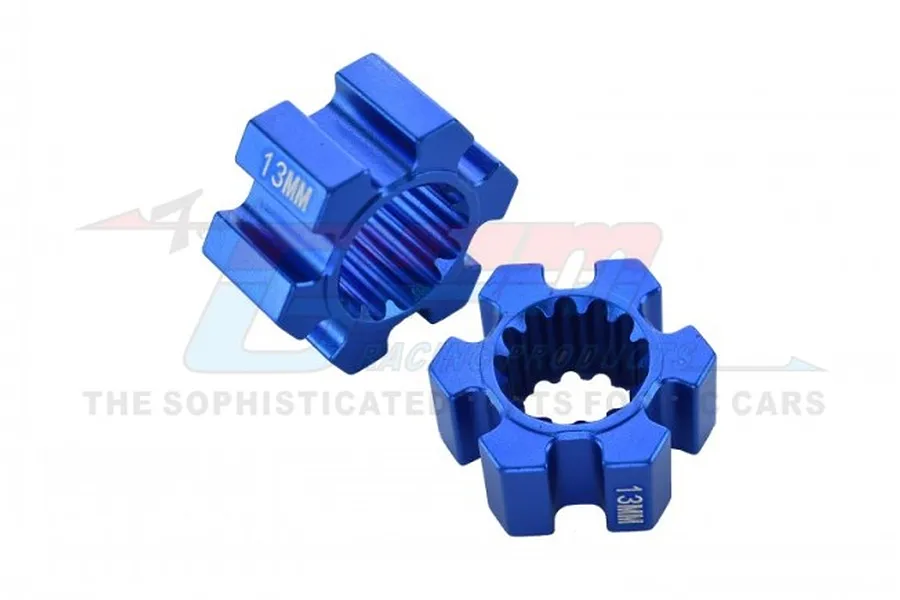 GPM Blue Aluminium 24mm Wheel Hexes 13mm Thick 2Pcs image 35718