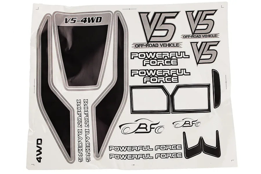 Rovan 5IVE-T to V5 Conversion Kit w/ Painted Red/Black Body Shell image 35743