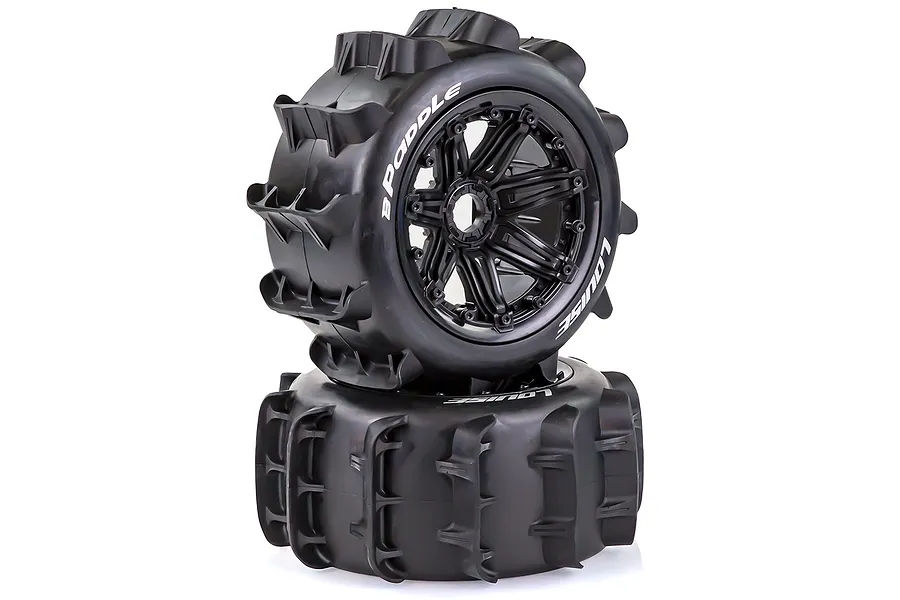 Louise 4.7/5.5&amp;quot; B-Paddle Tyres on Black Spoke Rims - Beadlocked Wheels 2Pcs image 35761
