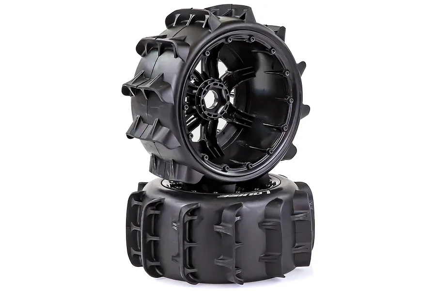 Louise 4.7/5.5&amp;quot; B-Paddle Tyres on Black Spoke Rims - Beadlocked Wheels 2Pcs image 35762