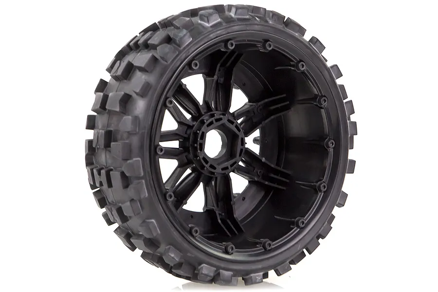 Louise 4.7/5.5&amp;quot; Baja 5B Front B-ulldoze Tyres on Black Spoke Rims - Beadlocked Wheels 2Pcs image 35764
