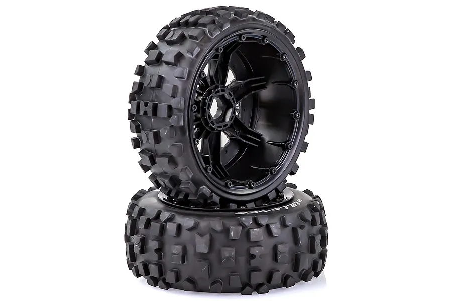 Louise 4.7/5.5&amp;quot; Baja 5B Front B-ulldoze Tyres on Black Spoke Rims - Beadlocked Wheels 2Pcs image 35765