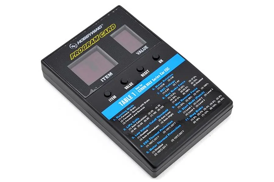 Hobbywing ESC LED Program Card image 35920