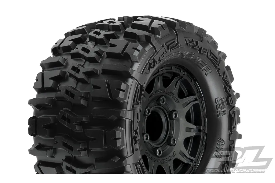 Pro-Line 2.8&amp;quot; Trencher Tyres on Black Raid Rims - Glued Wheels 2Pcs image 35933