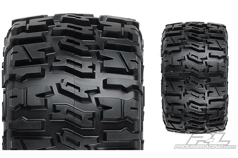 Pro-Line 2.8&amp;quot; Trencher Tyres on Black Raid Rims - Glued Wheels 2Pcs image 35934