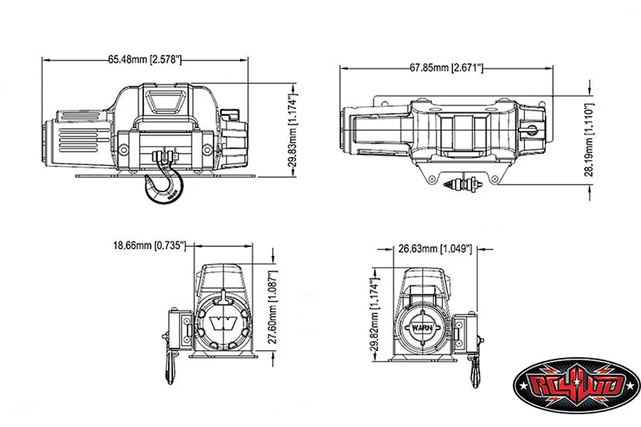 RC4WD 1/10 Rock Crawler Warn 9.5cti Winch image 35947