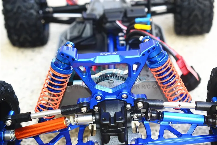 GPM Blue Aluminium Rustler 4x4 Rear Shock Tower image 35972
