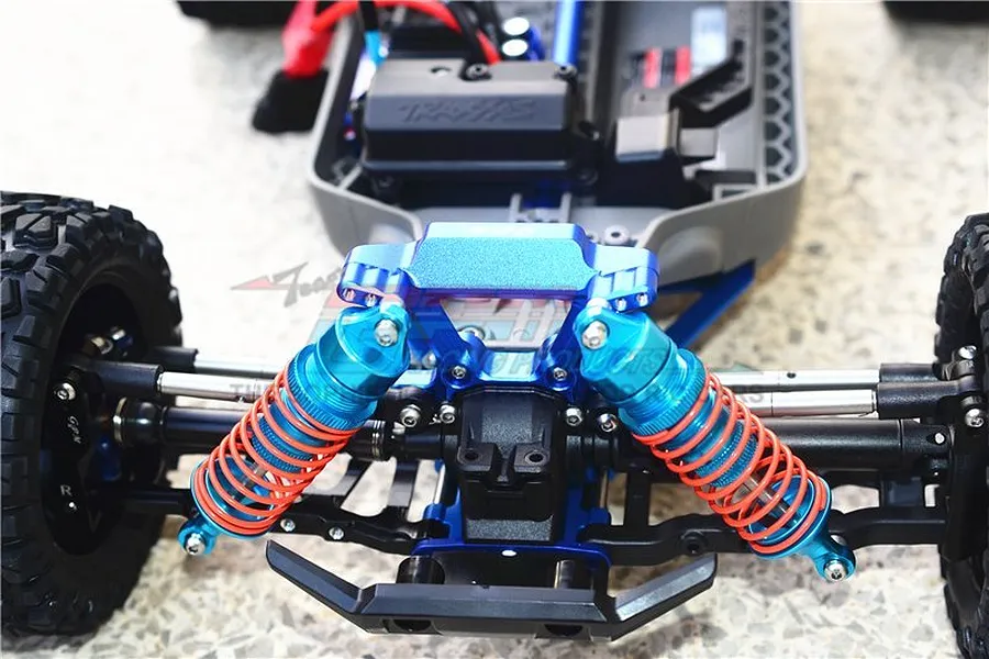 GPM Blue Aluminium Rustler 4x4 Front Shock Tower image 35975