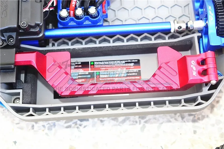 GPM Blue Aluminium Rustler 4x4 Battery Hold Down image 35977