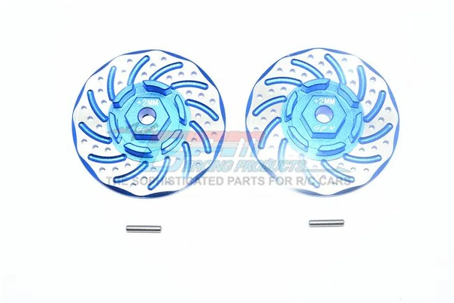 GPM Blue Aluminium Rustler 4x4 +2mm Disk Brake Clawed Wheel Hexs 2Pcs image 35993