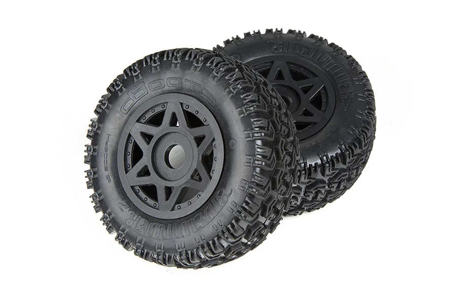 ARRMA 2.2/3.0&amp;quot; SENTON 6S dBoots SIDEWINDER SC Tyres on Black Rims - Glued Wheels 2Pcs image 36017
