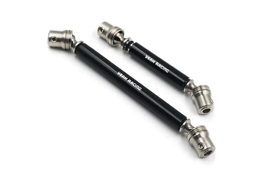 Yeah Racing Black Stainless Steel &amp;amp; Aluminium SCX10 II Centre Front &amp;amp; Rear Drive Shaft Set 2Pc image 36259
