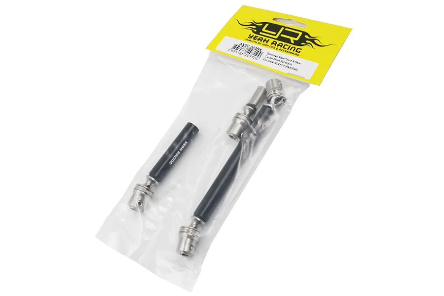 Yeah Racing Black Stainless Steel &amp;amp; Aluminium SCX10 II Centre Front &amp;amp; Rear Drive Shaft Set 2Pc image 36260