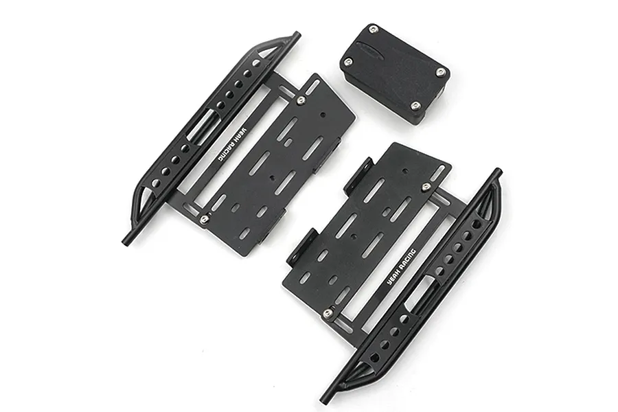 Yeah Racing Black Steel SCX10 II Side Step Rock Rails 2Pcs w/ Receiver Box image 36261