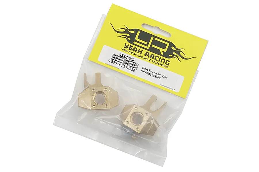 Yeah Racing SCX10 II High Mass Brass Left &amp;amp; Right Steering Hub Set 2Pcs image 36279