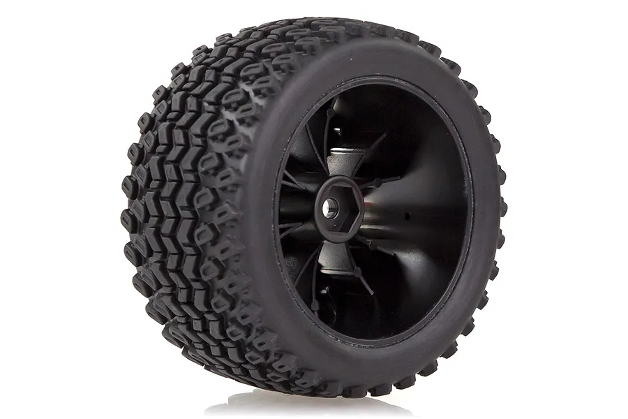 Louise 2.8&amp;quot; ST-Hummer Tyres on (1/2 Offset) Chrome Rims - Glued Wheels 2Pcs image 36325