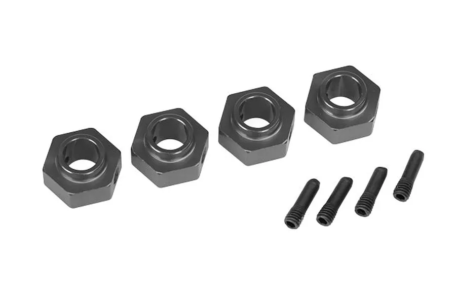 Traxxas TRX-4 Grey Aluminium 12mm Wheel Hexes w/Screw Axle Pins 2Pcs image 36366